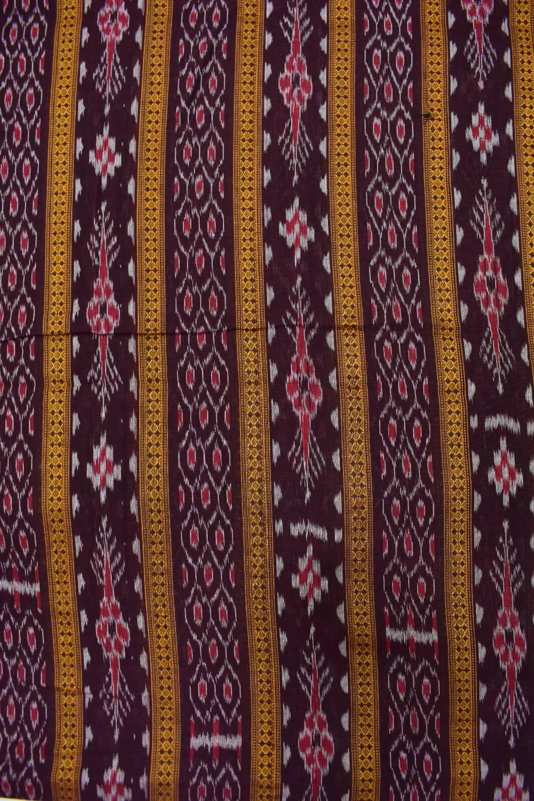 Coffe Colour Sambalpuri Handloom Cotton Fabrics - Image 2