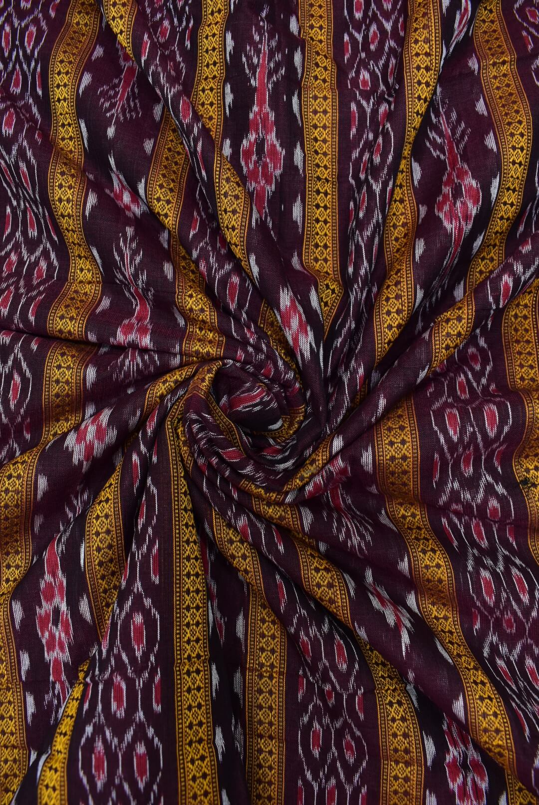Coffe Colour Sambalpuri Handloom Cotton Fabrics