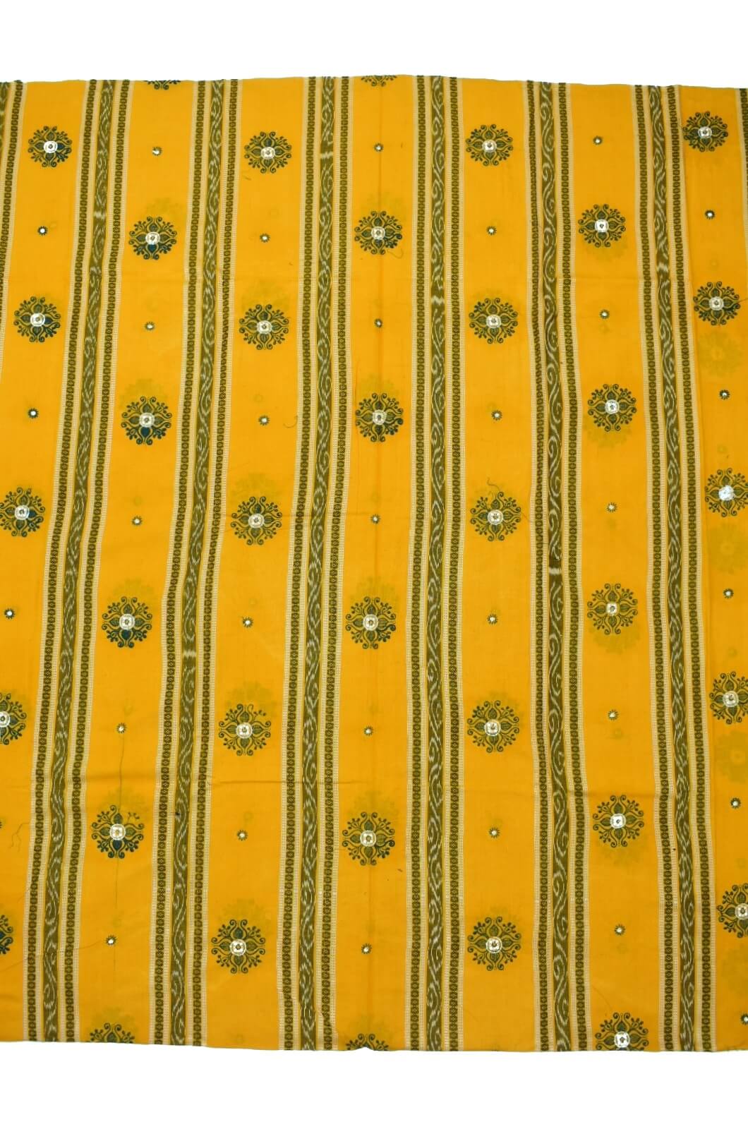 Yellow Colour Sambalpuri Handloom Cotton Bomkai Dress Materials - Image 4