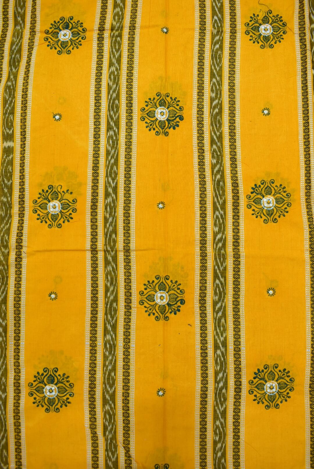 Yellow Colour Sambalpuri Handloom Cotton Bomkai Dress Materials - Image 5