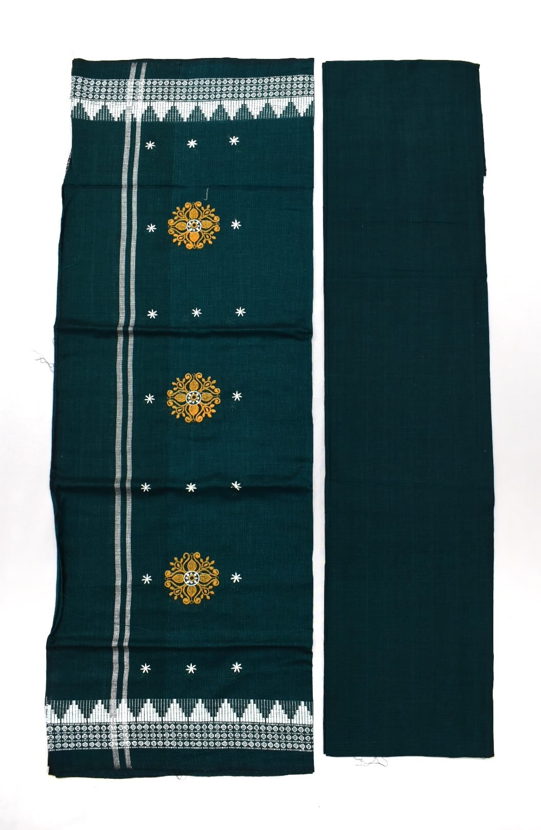 Yellow Colour Sambalpuri Handloom Cotton Bomkai Dress Materials - Image 2