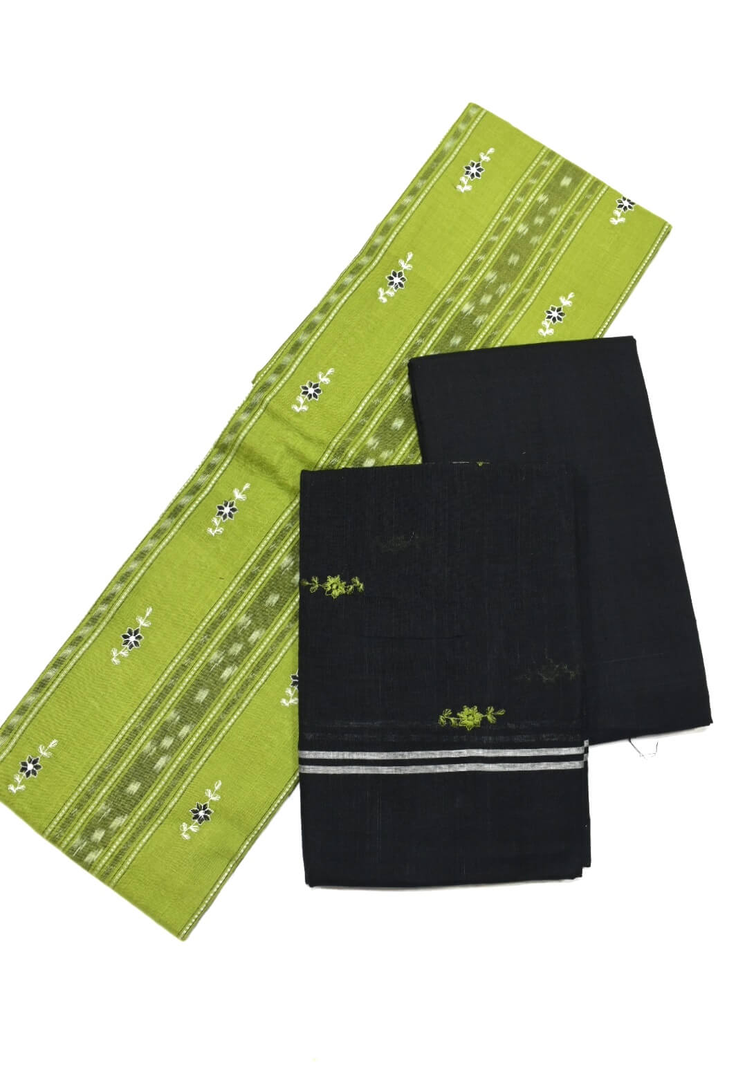 Mahendi Colour Sambalpuri Handloom Cotton Bomkai Dress Materials