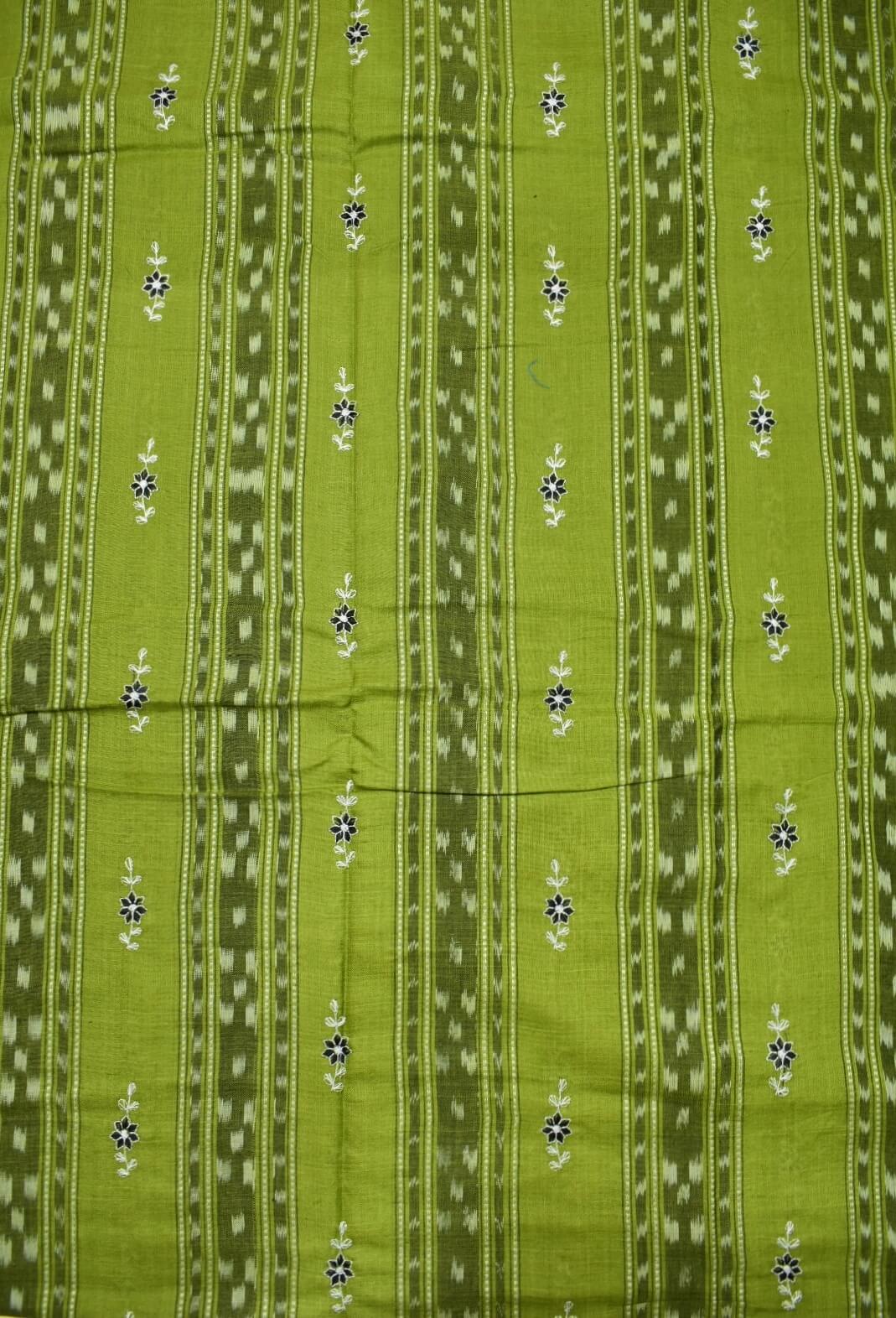 Mahendi Colour Sambalpuri Handloom Cotton Bomkai Dress Materials - Image 4