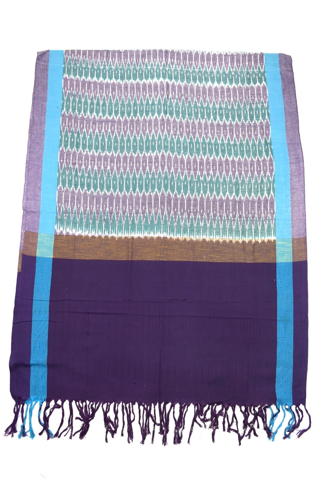 SkyBlue Colour Pochampally Handloom Cotton Dupatta