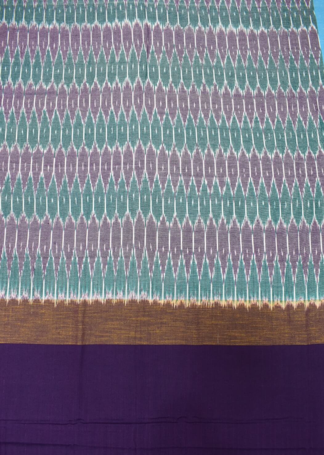 SkyBlue Colour Pochampally Handloom Cotton Dupatta - Image 3