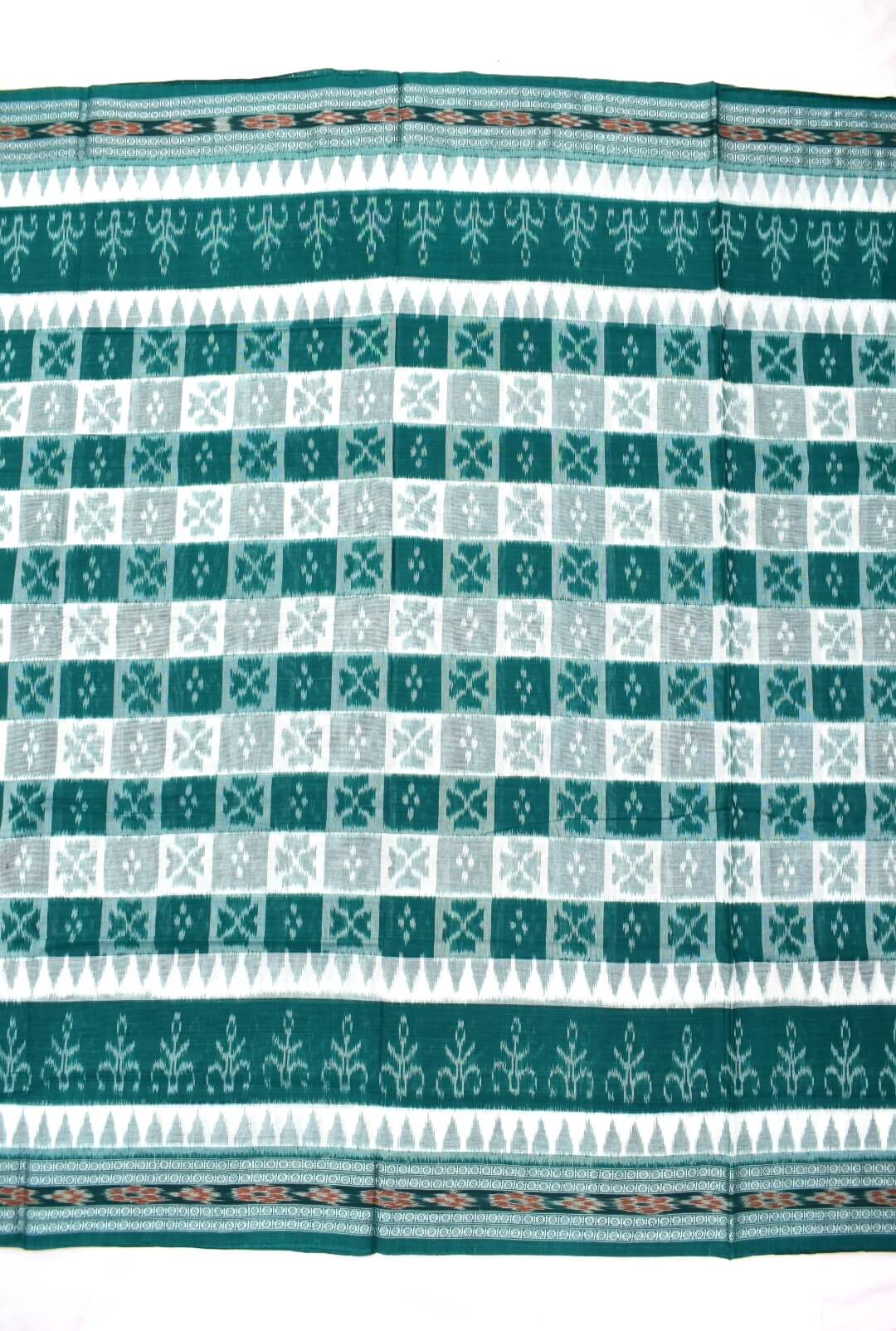 Green Colour Sambalpuri Handloom Maniabandha Cotton Saree