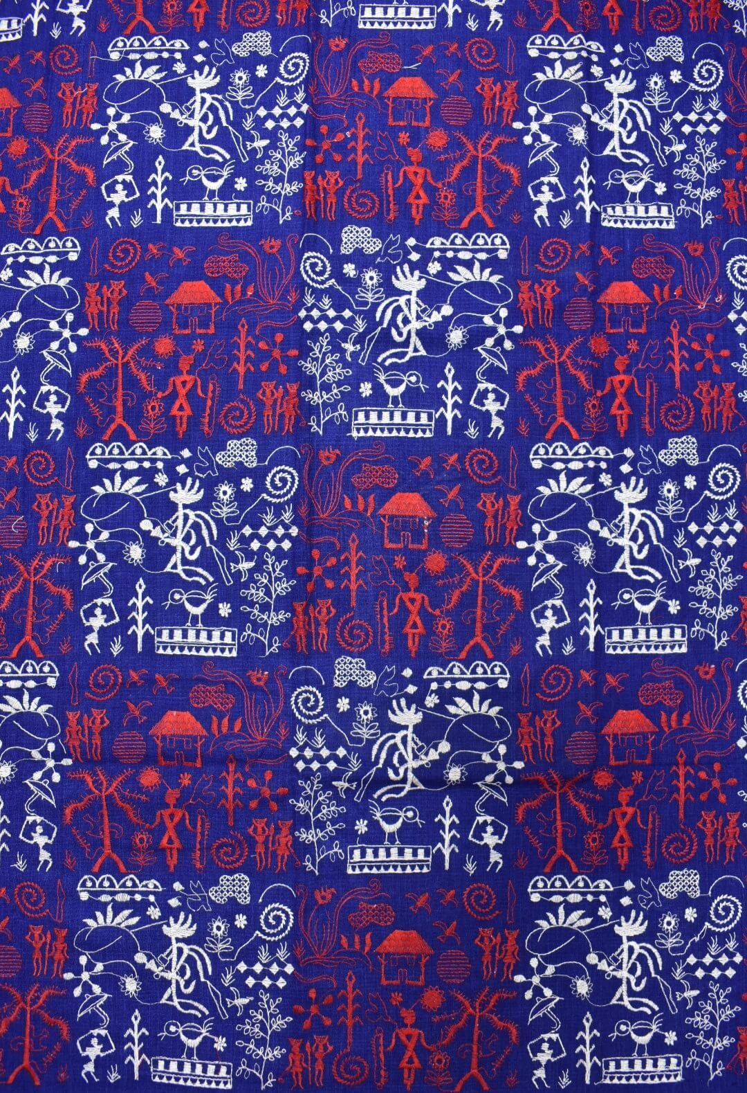 Blue Colour Sambalpuri Handloom Cotton Bomkai Dress Materials - Image 5