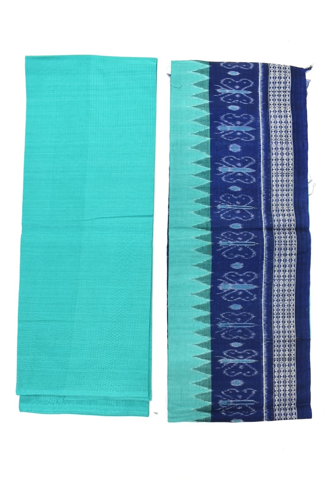 Deep Blue Colour Sambalpuri Handloom Cotton Dress Materials