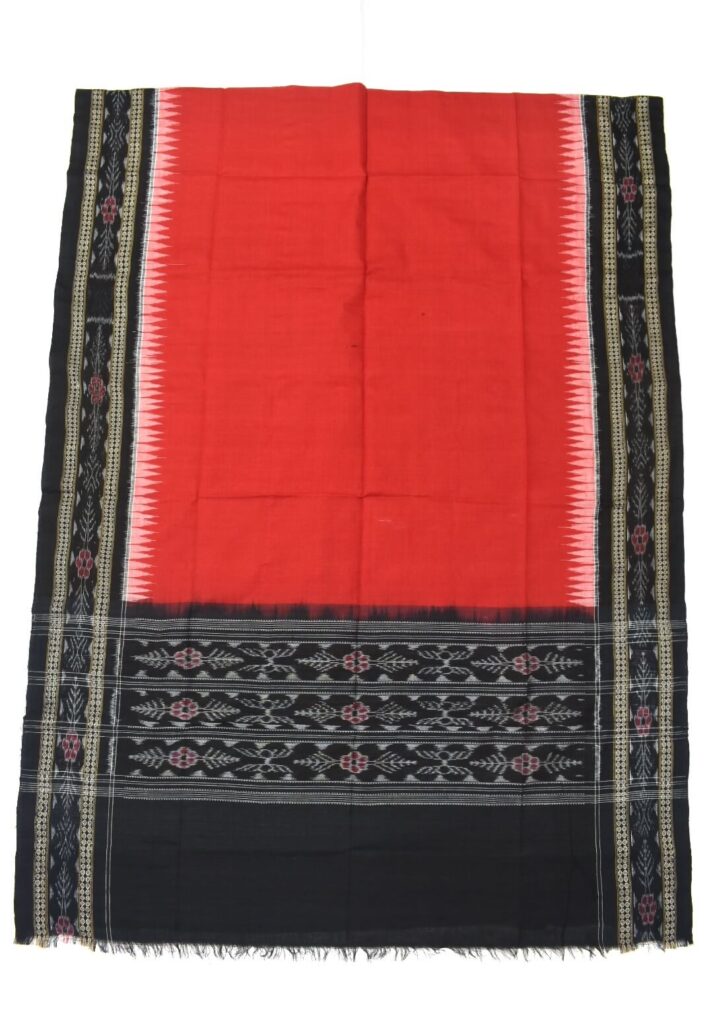 Black - Handloom Cotton Sambalpuri Ikat Dupatta 04 main image 1
