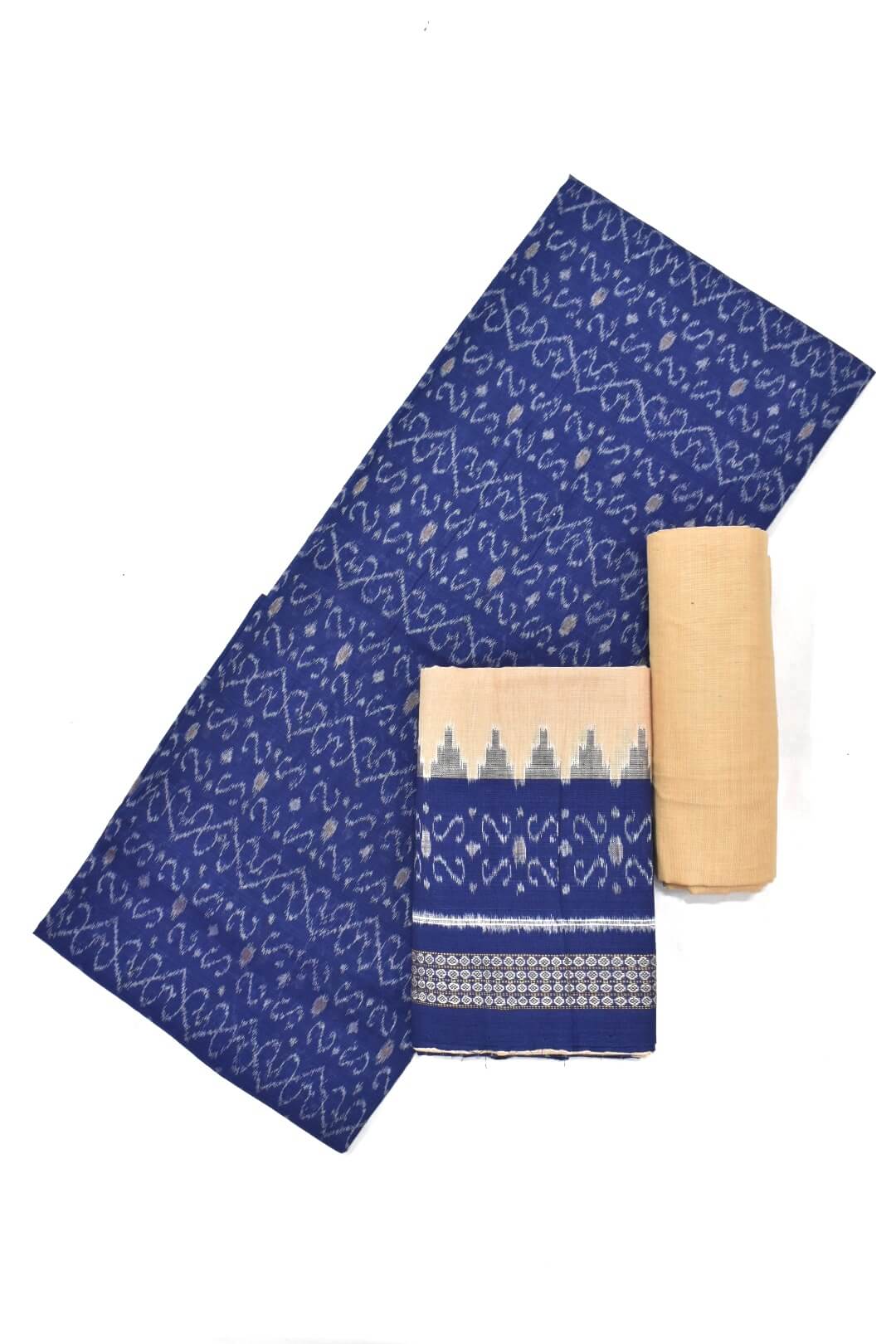 Blue Colour Sambalpuri Handloom Cotton Dress Materials - Sambalpuri  Handloom Item