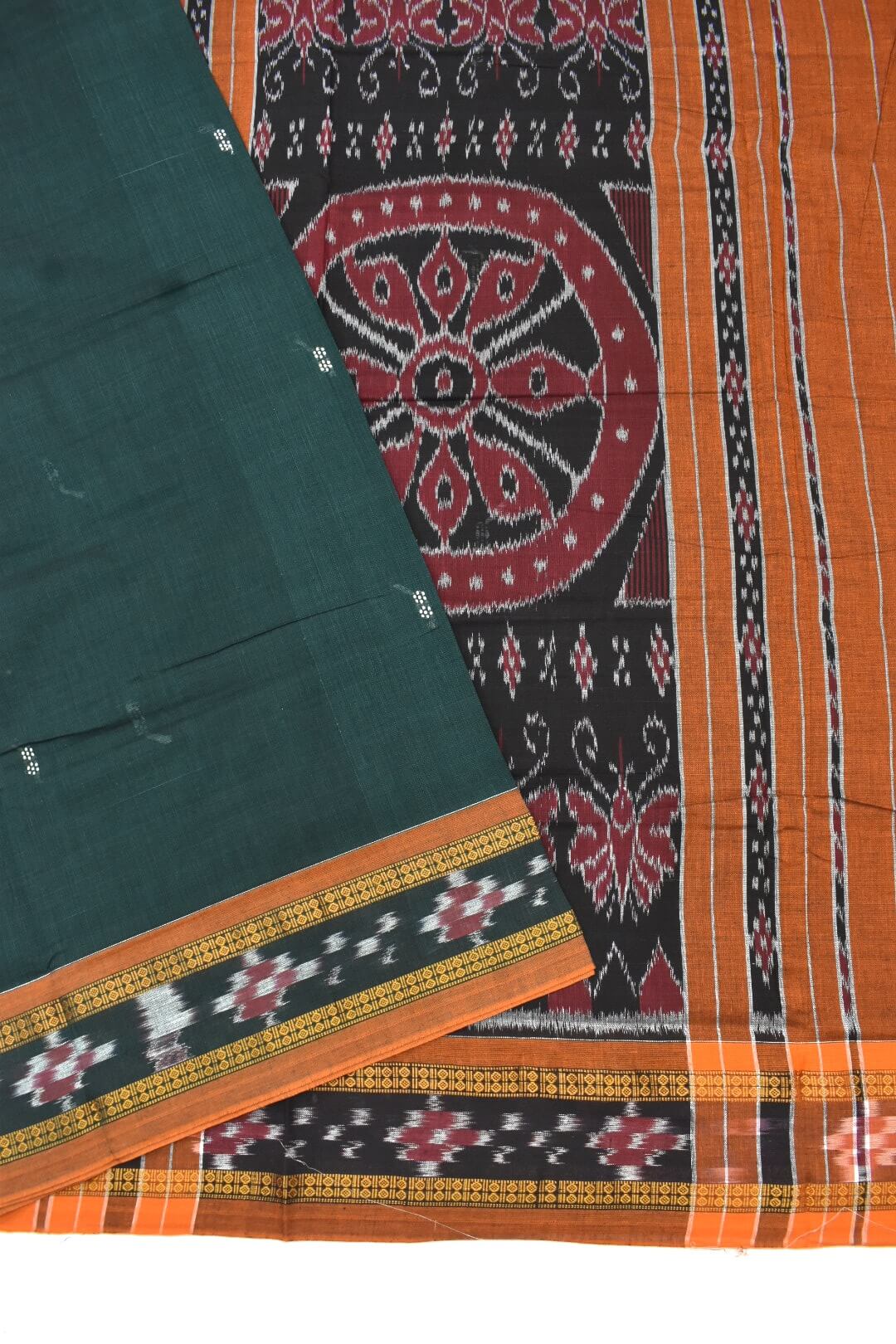 101678 Sambalpuri Handloom Cotton Patchwork Saree With Blause