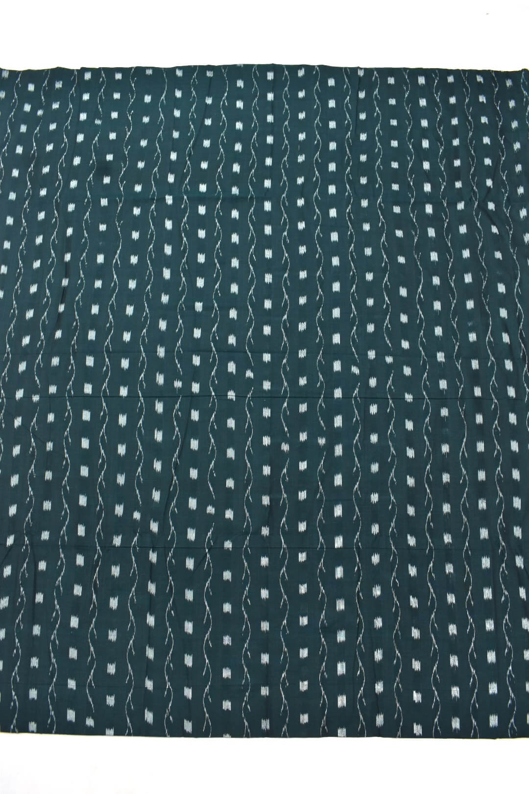 Deep Green Colour Sambalpuri Handloom Cotton Fabrics - Image 3