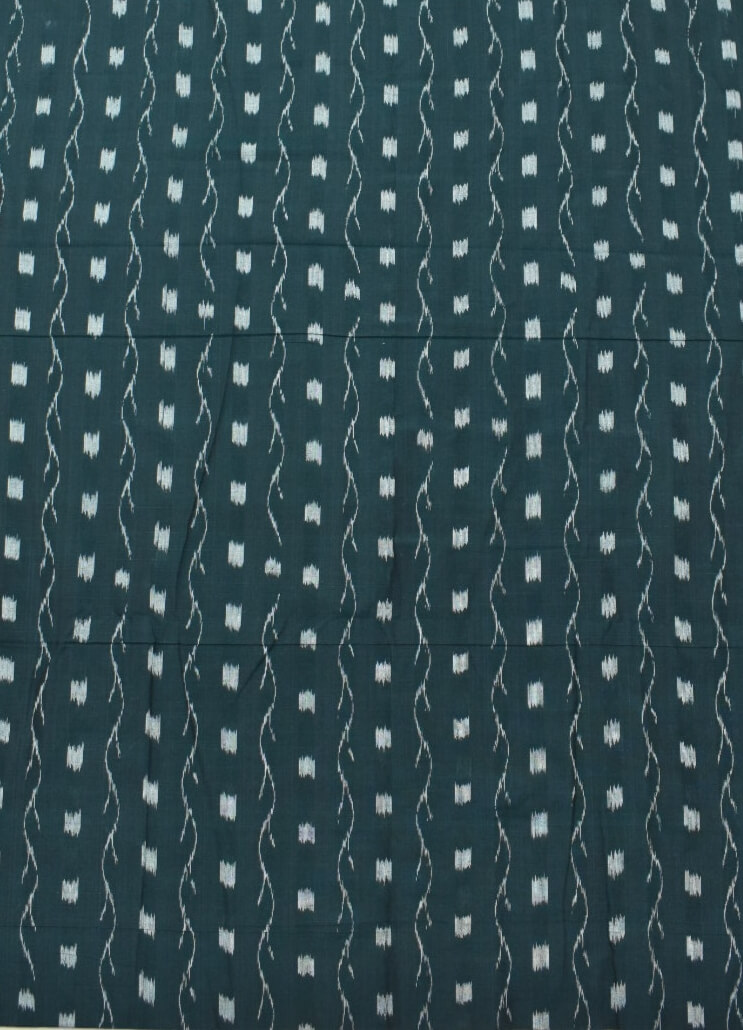 Deep Green Colour Sambalpuri Handloom Cotton Fabrics - Image 2