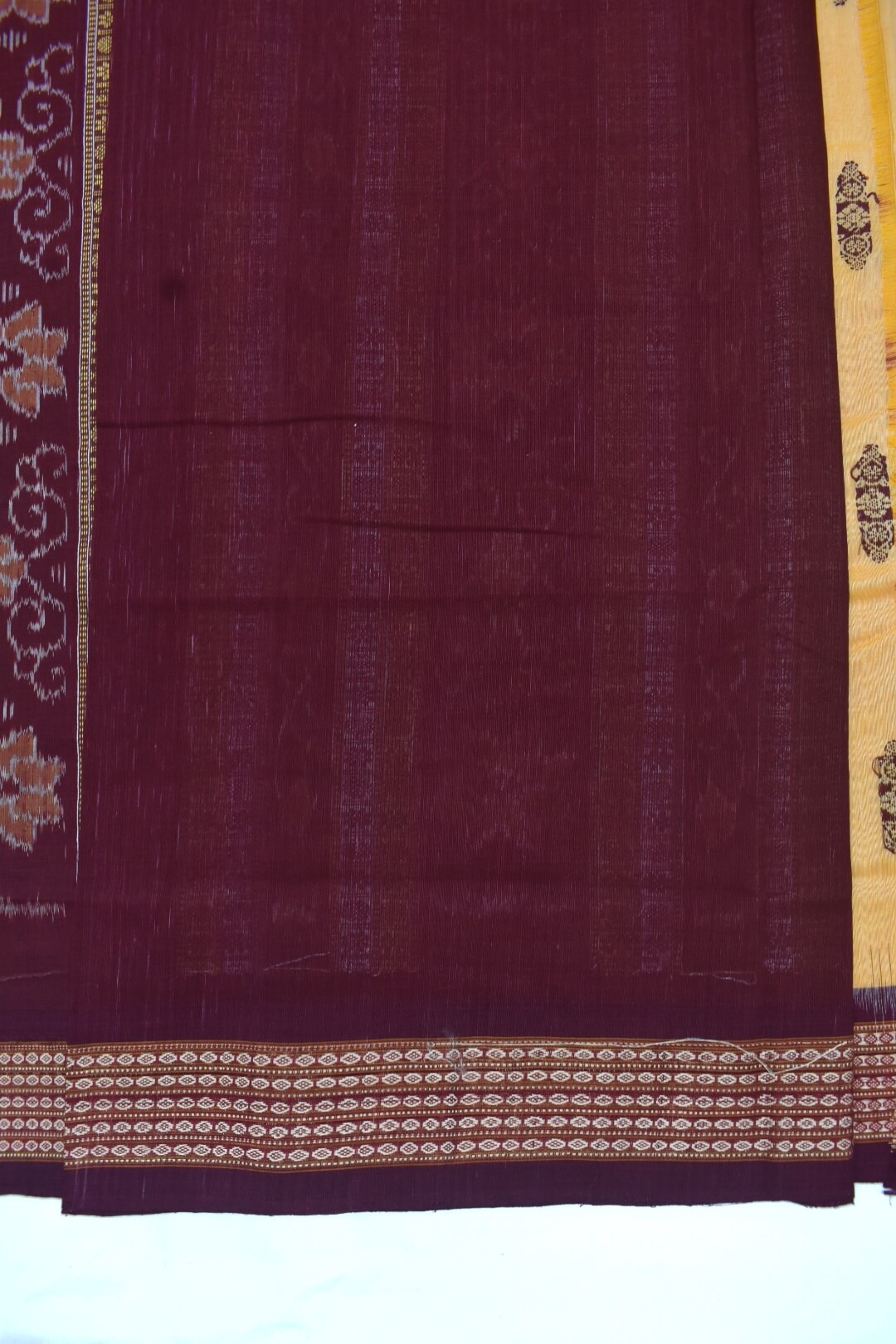 Yellow Colour Sambalpuri Handloom Cotton Bomkai Saree - Image 5
