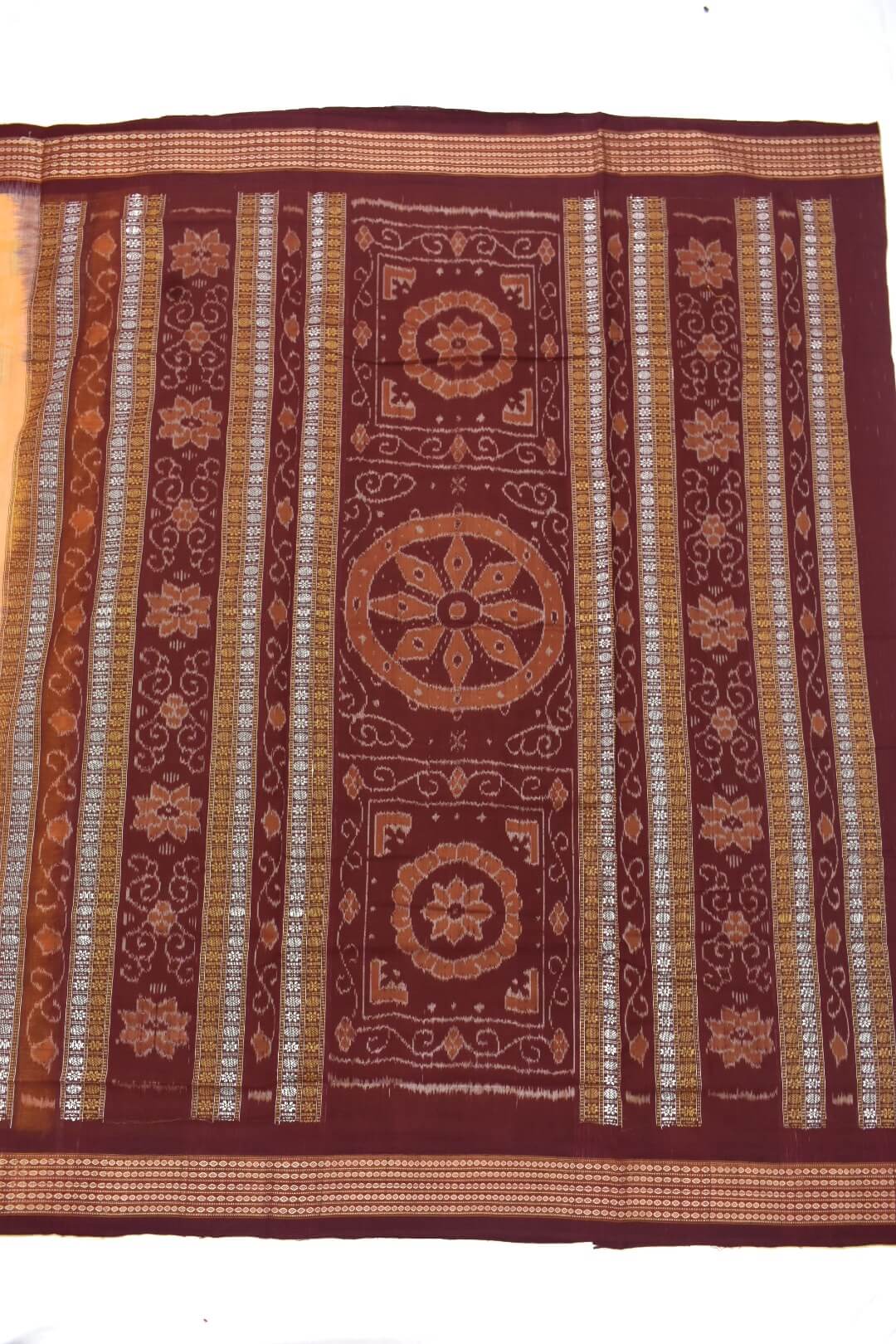 Yellow Colour Sambalpuri Handloom Cotton Bomkai Saree - Image 2