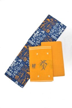 Navy Blue Colour Sambalpuri Handloom Bomkai Dress Materials