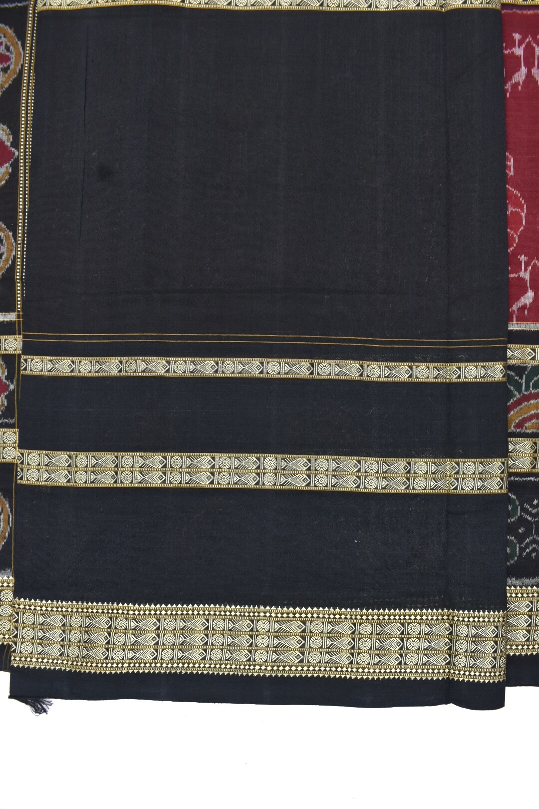 Maroon-Lite Colour Sambalpuri Handloom Cotton Bandha Saree - Image 5