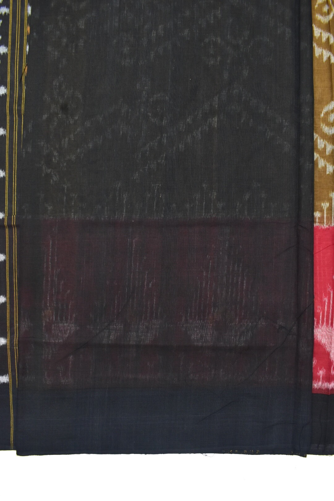 Sienna Colour Sambalpuri Handloom Cotton Bandha Saree - Image 5