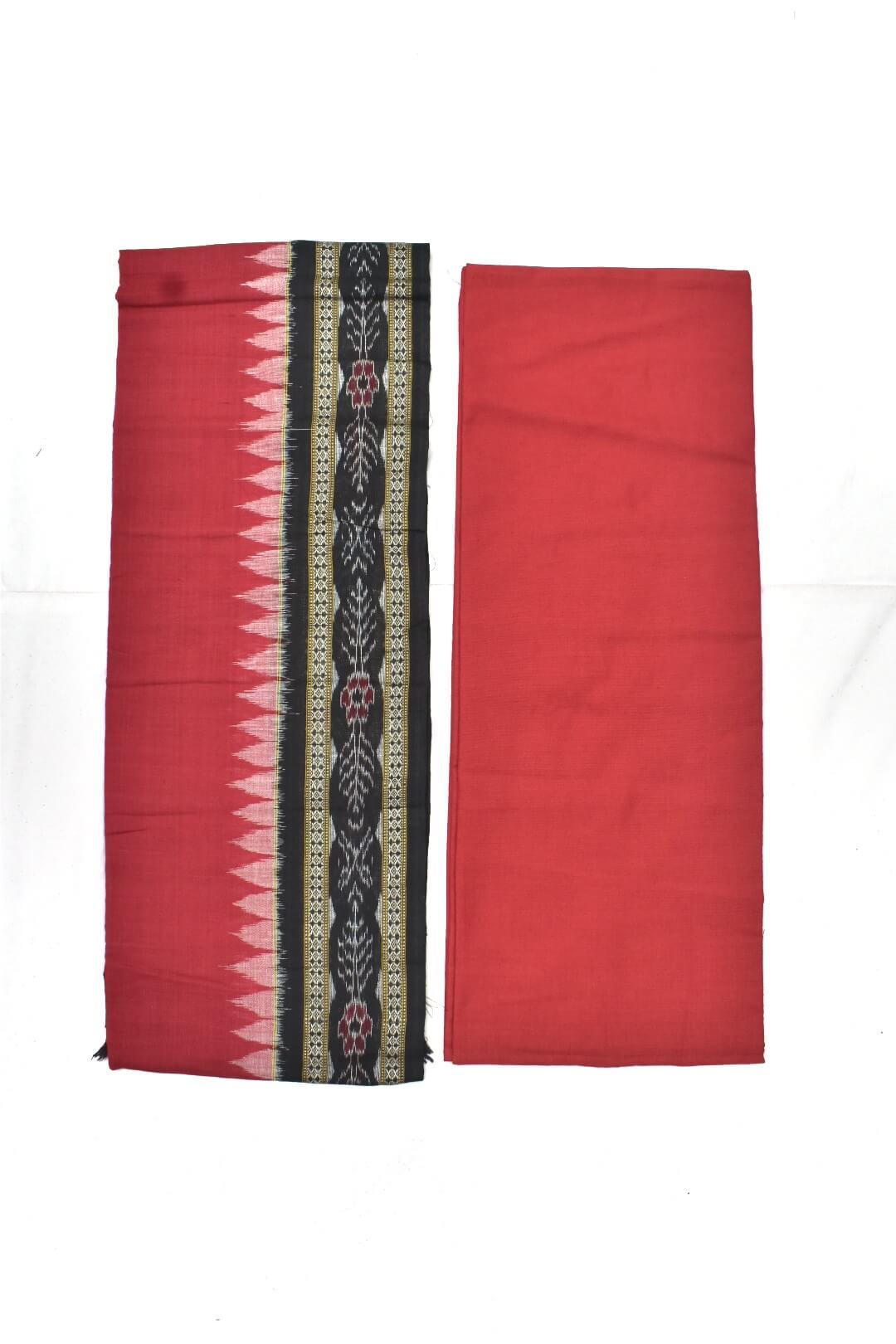 3pc Red black handwoven sambalpuri ikat cotton dress material – GoCoop