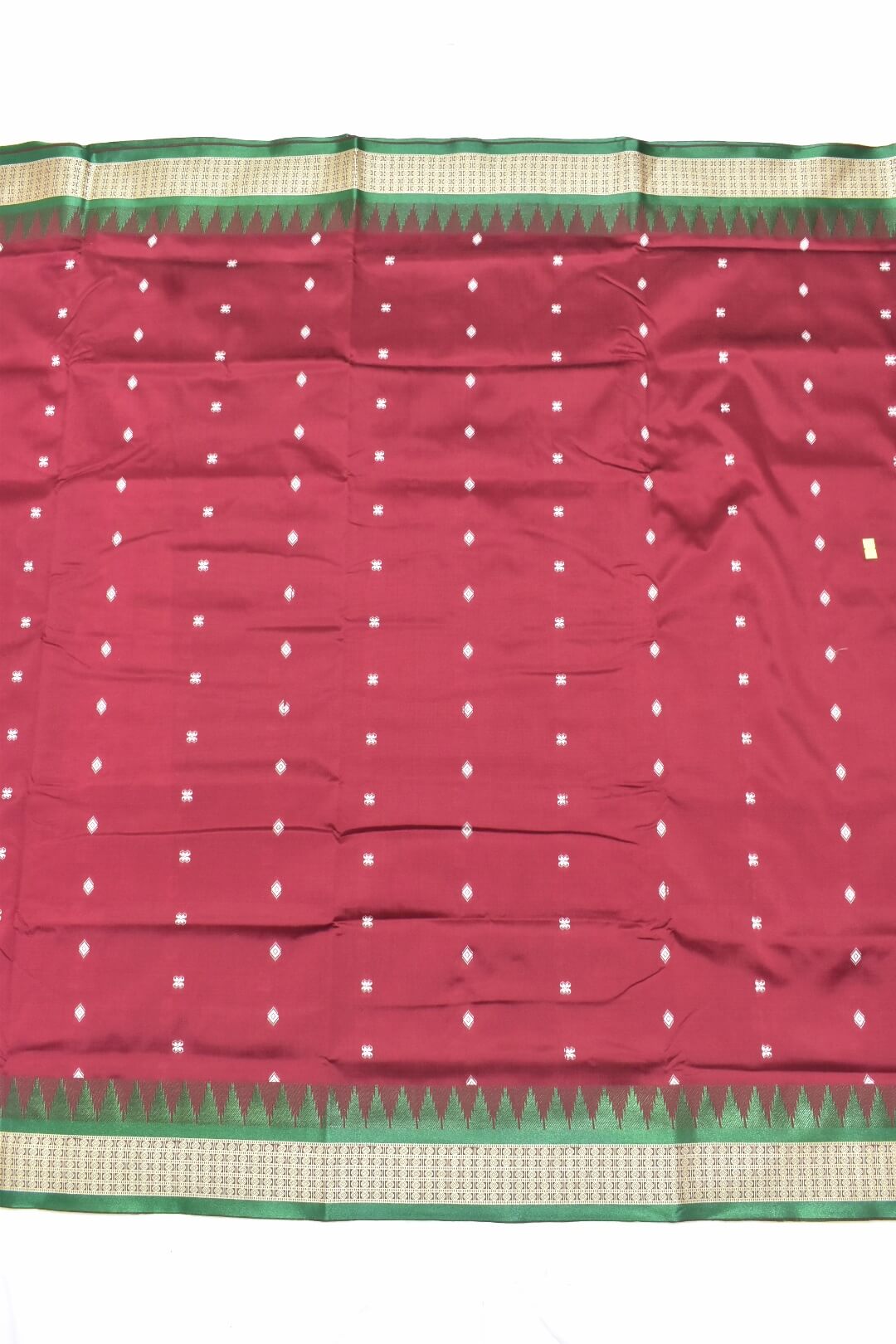 Maroon Colour Sambalpuri Design Powerloom Bomkai Silk Saree