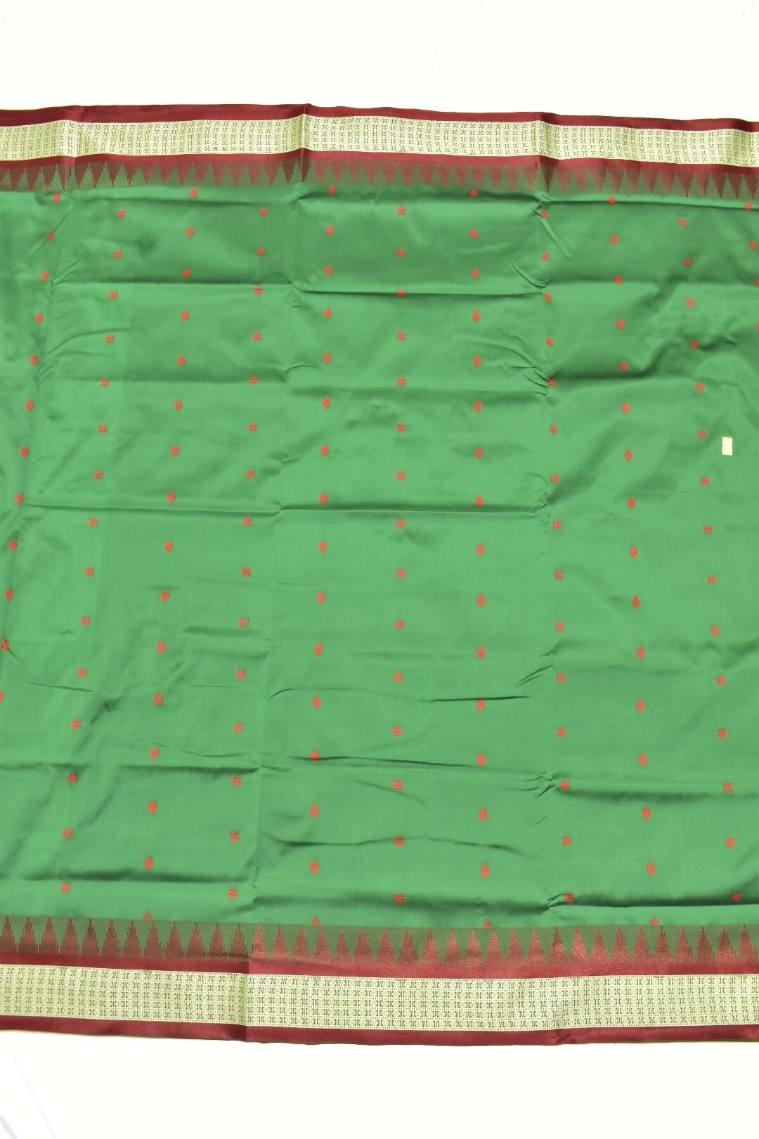 Green Colour Sambalpuri Design Powerloom Bomkai Silk Saree