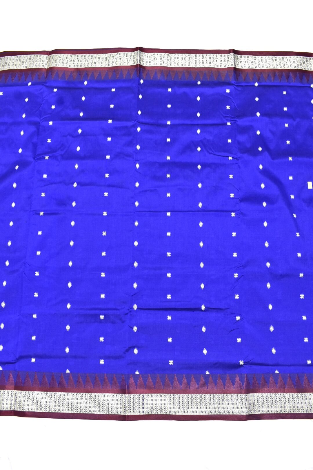 Blue Colour Sambalpuri Design Powerloom Bomkai Silk Saree