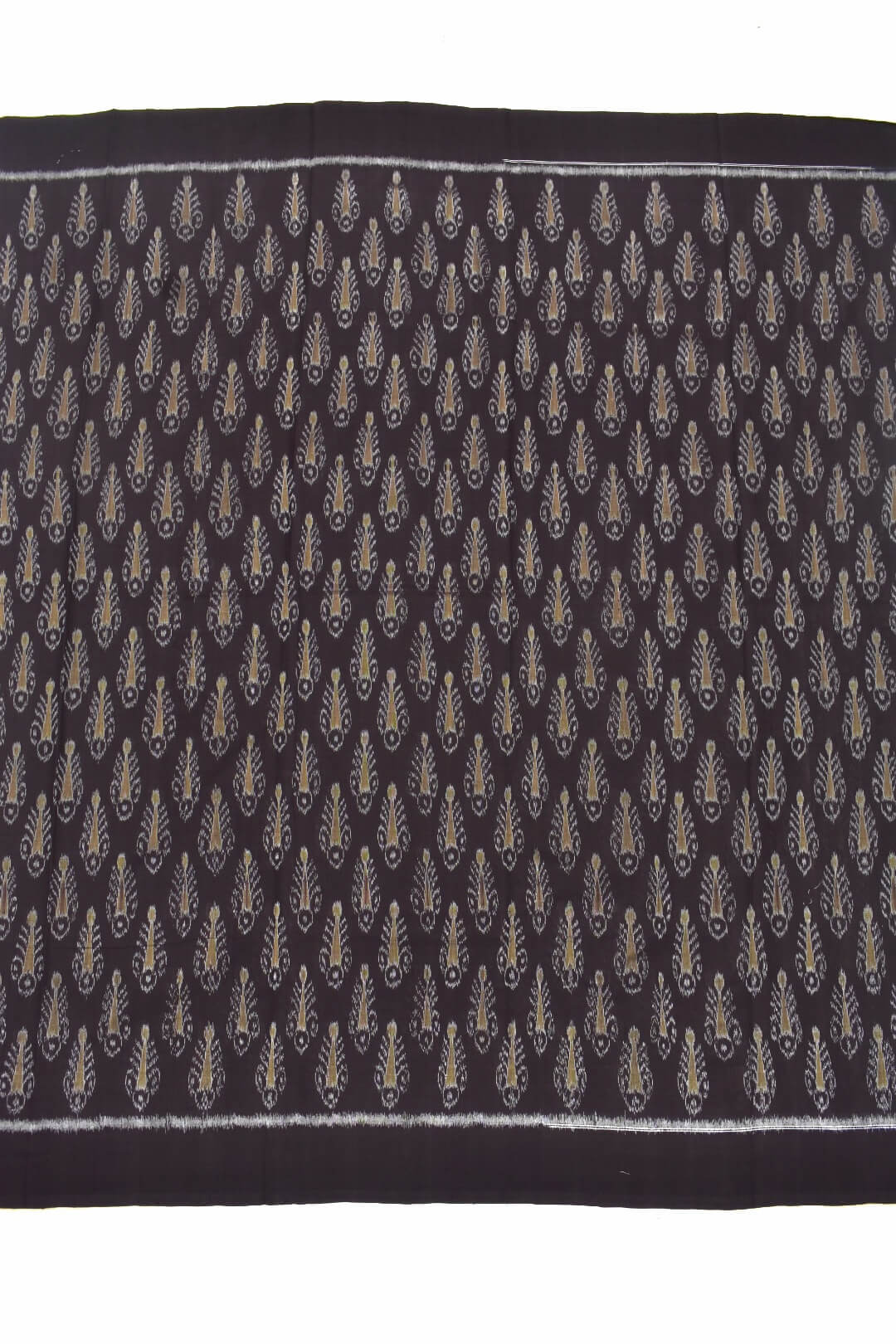 Coffe Colour Sambalpuri Handloom Cotton Bandha Dress Materials - Image 5