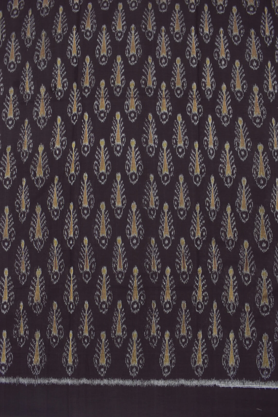 Coffe Colour Sambalpuri Handloom Cotton Bandha Dress Materials - Image 4