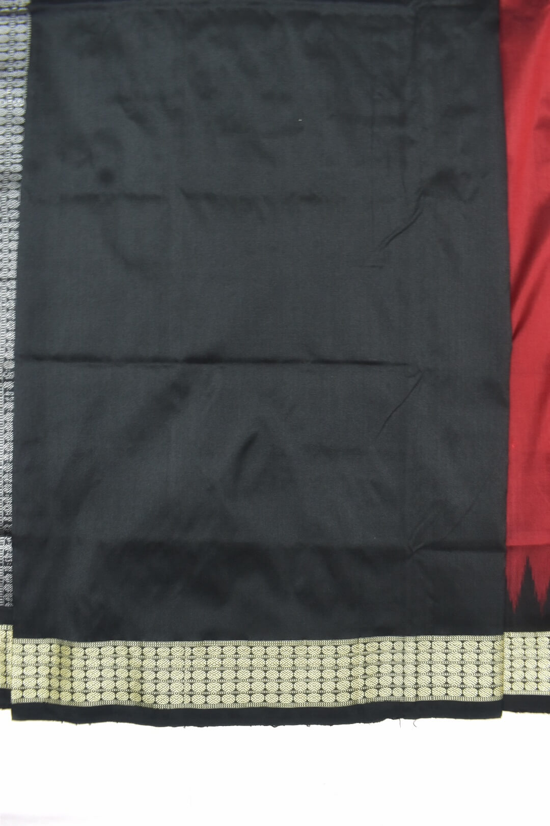 Maroon Colour Sambalpuri Handloom Bandha Silk Saree - Image 5