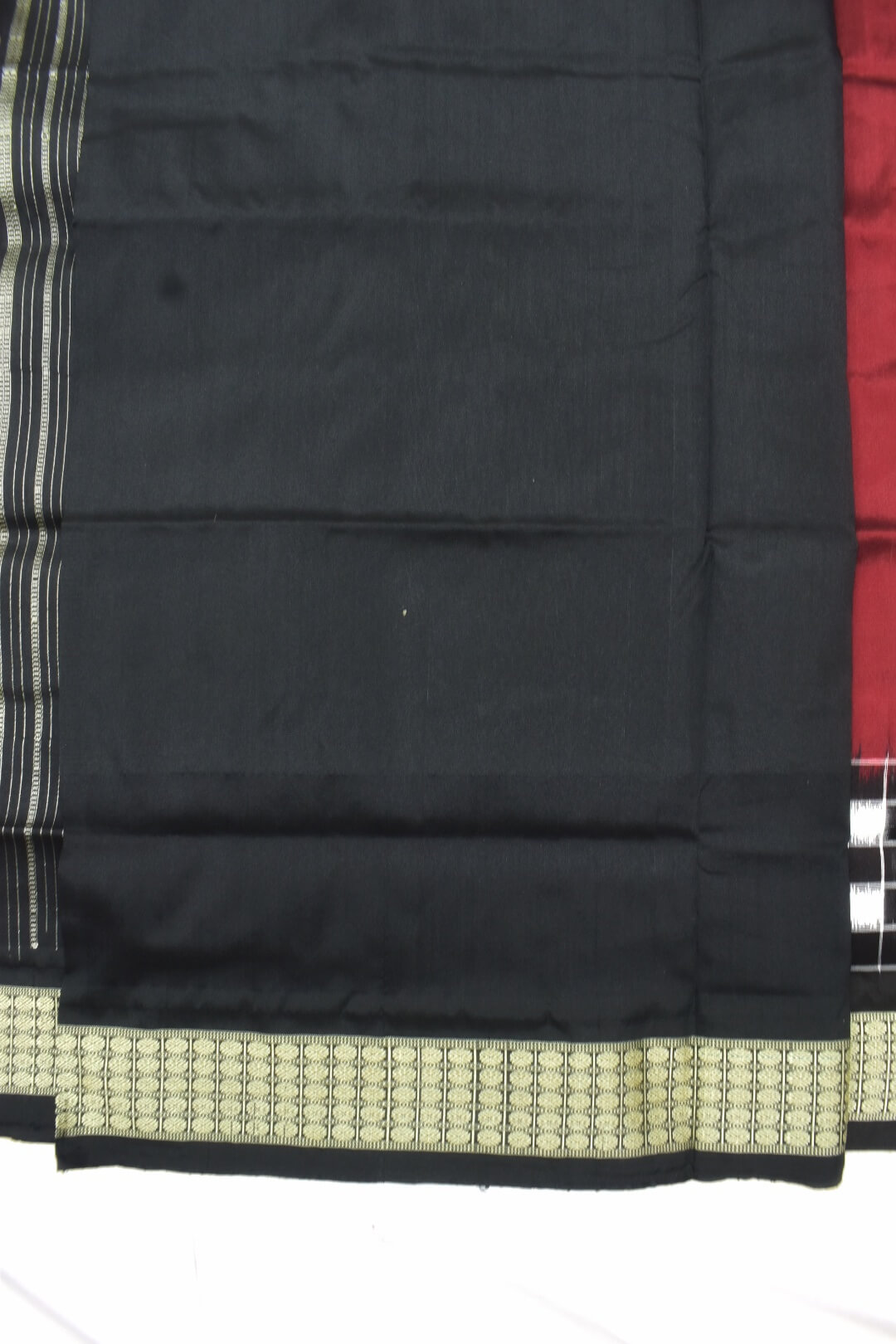 Maroon Colour Pasapali Design Sambalpuri Handloom Silk Saree - Image 5