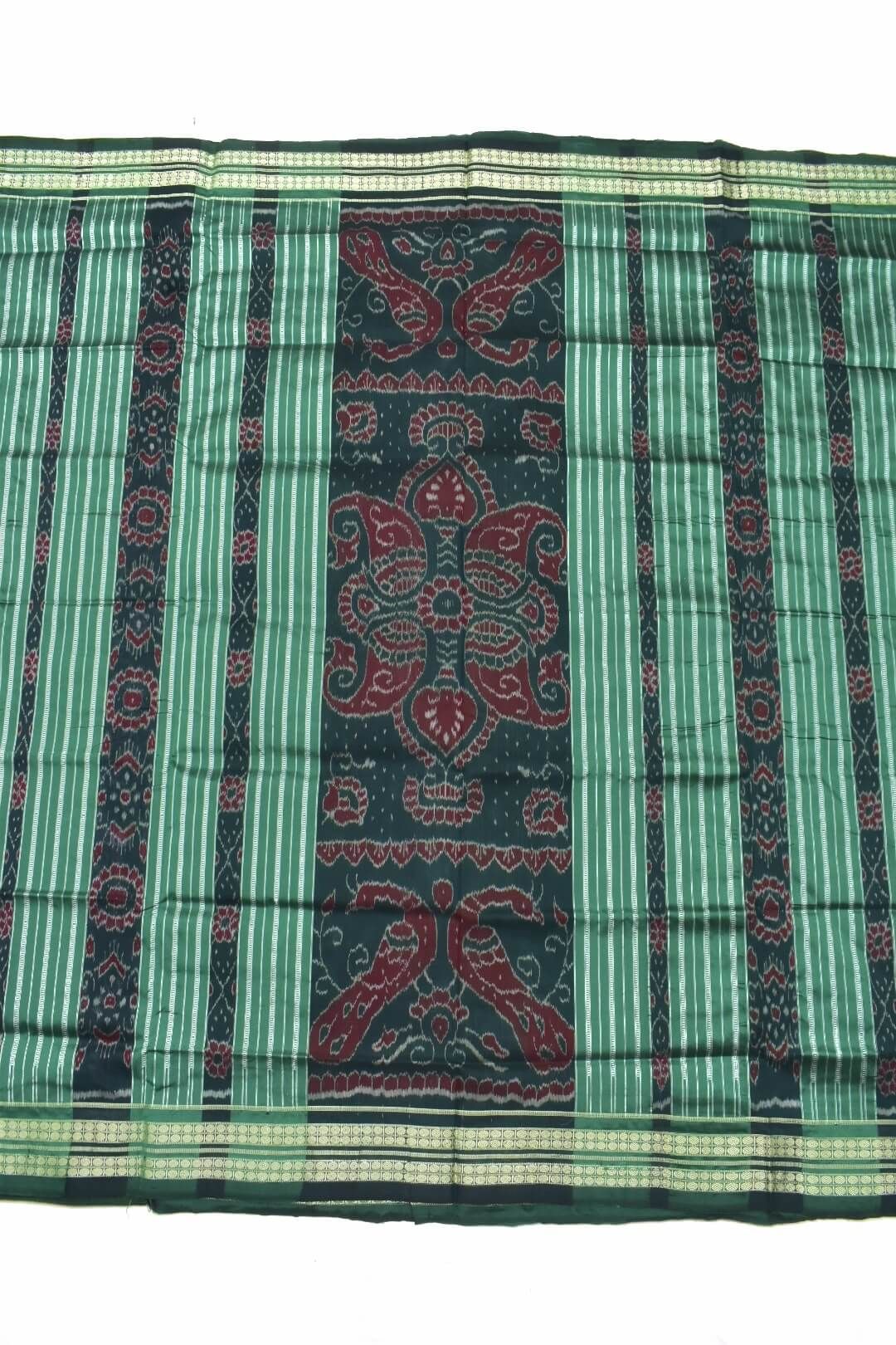 Coffe Colour Sambalpuri Handloom Bandha Silk Saree - Image 2