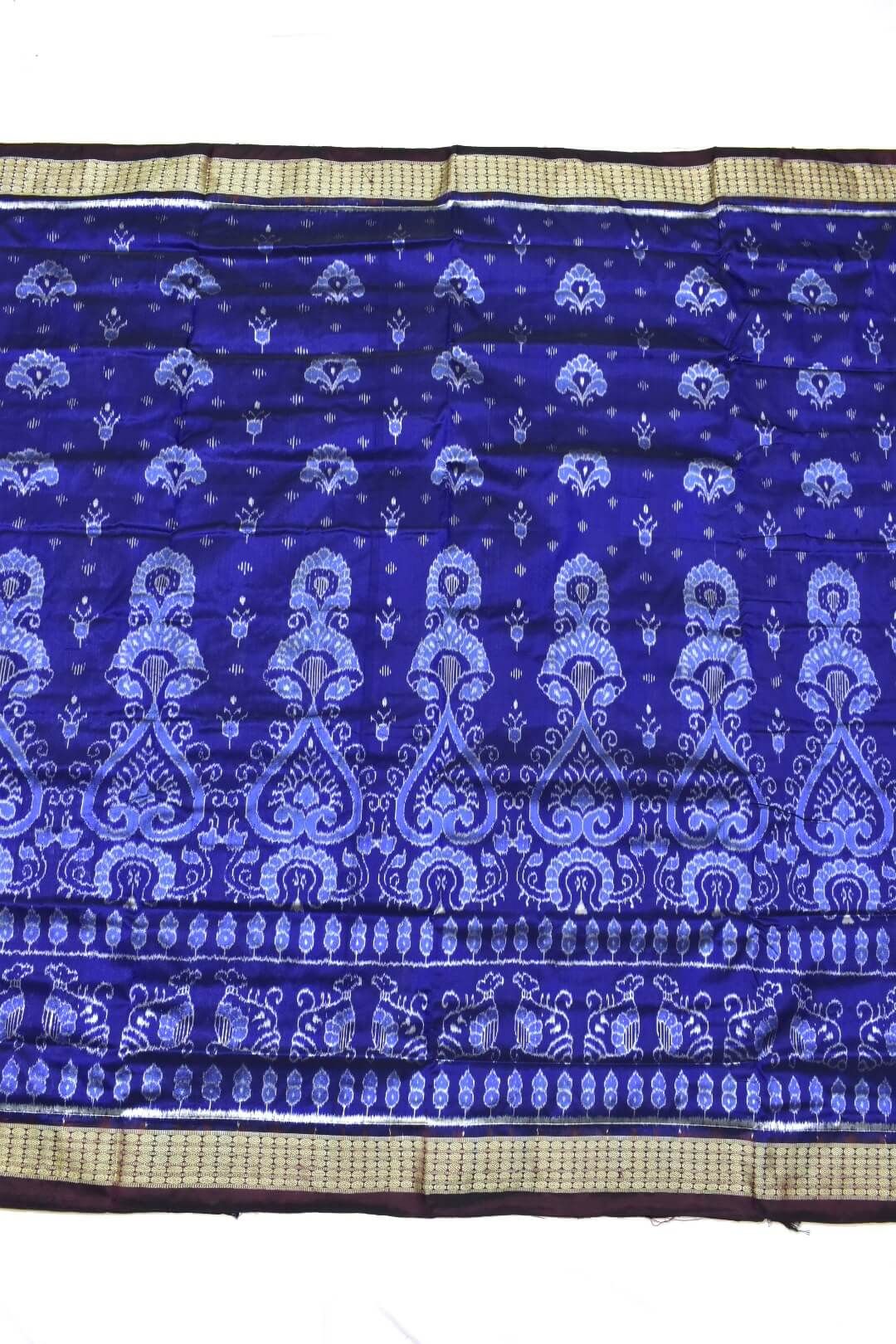 Blue Colour Sambalpuri Handloom Bandha Silk Saree - Sambalpuri Handloom ...