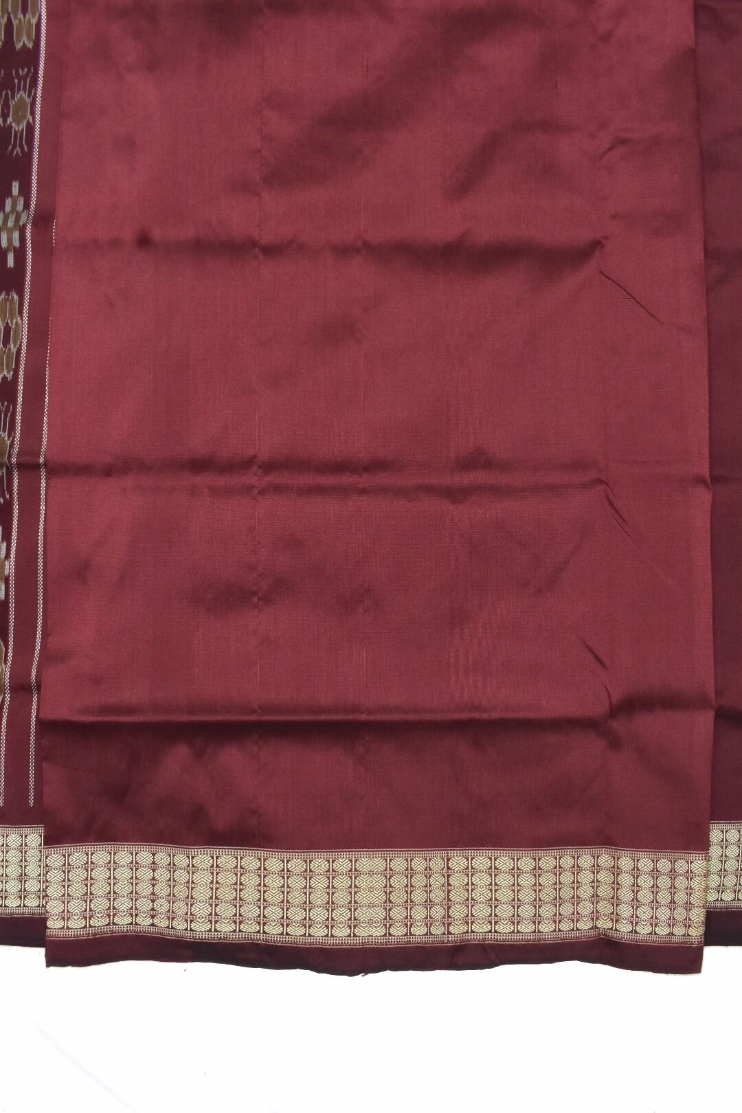 Steel Colour Half-Half Design Sambalpuri Handloom Silk Saree - Image 6