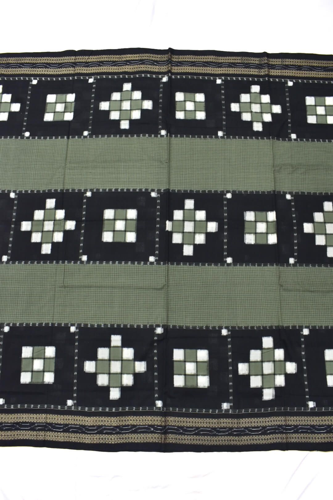 Cement Colour Pasapali Design Sambalpuri Handloom Cotton Saree