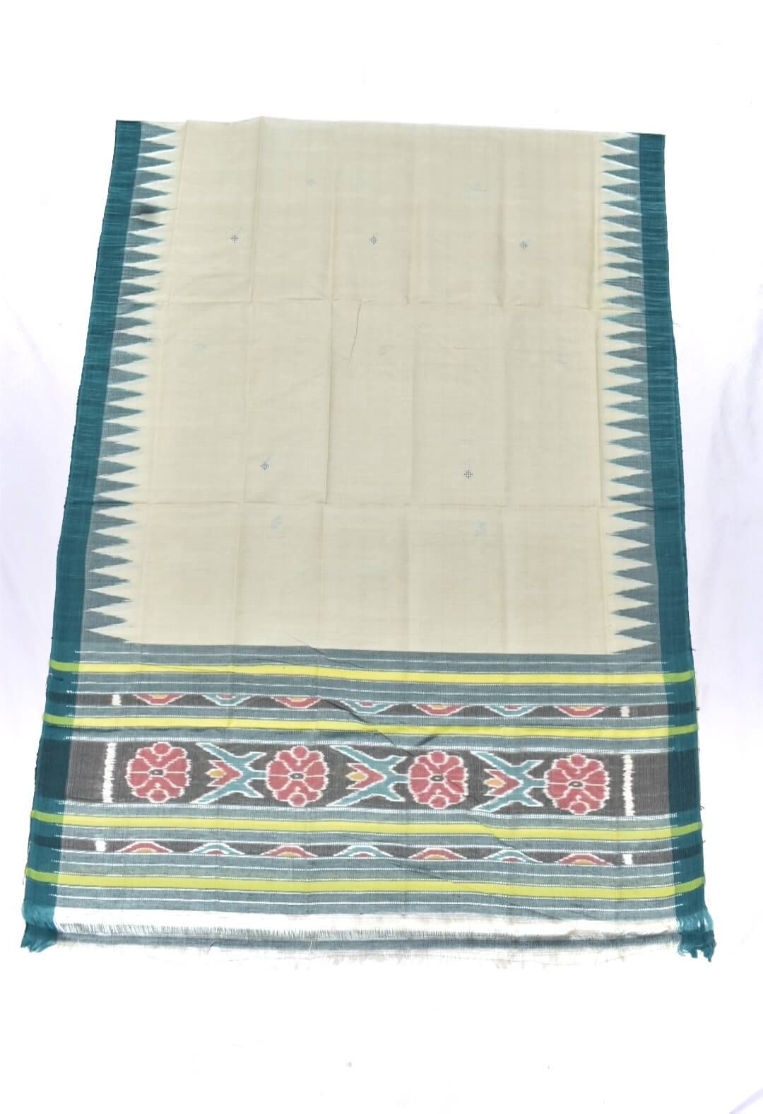 Yellow - Ikat Handloom Cotton Sambalpuri Dupatta 03
