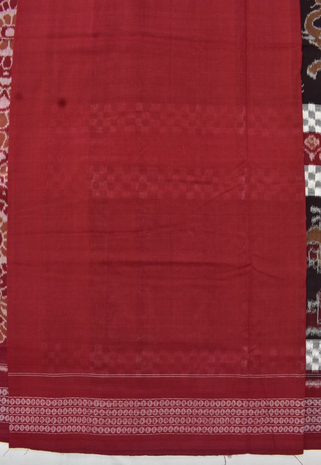 Black Colour Elephant Design Sambalpuri Handloom Cotton Bandha Saree - Image 5