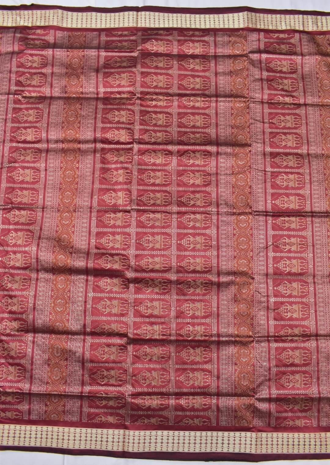 Turquoise Blue Sambalpuri Handloom Bomkai Silk Saree - Image 2