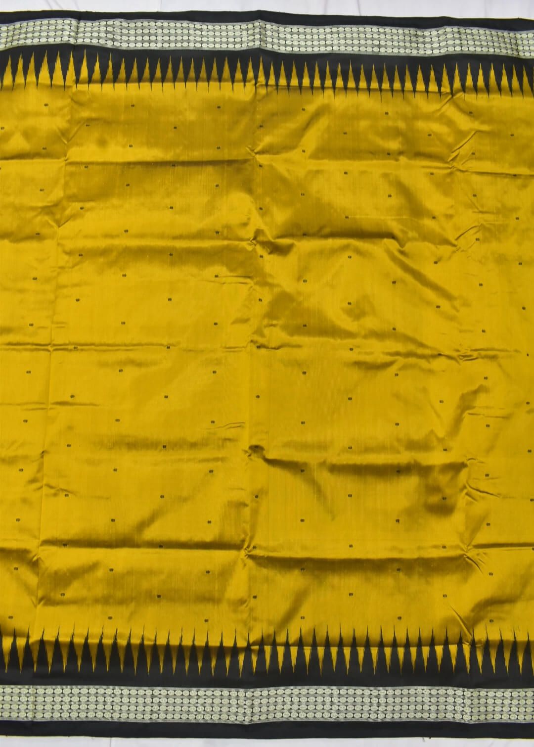 Mustard Colour Sambalpuri Handloom Bandha Silk Saree