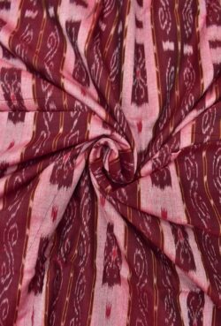 Maroon Colour Sambalpuri Handloom Cotton Fabrics
