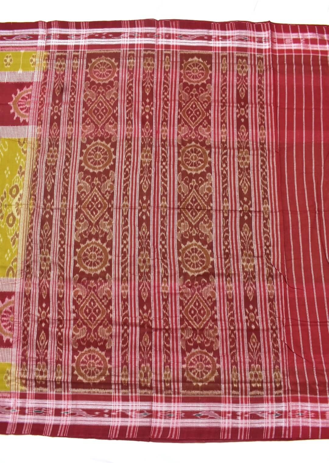 Mahendi Colour Sambalpuri Handloom Maniabandha Cotton Saree - Image 2