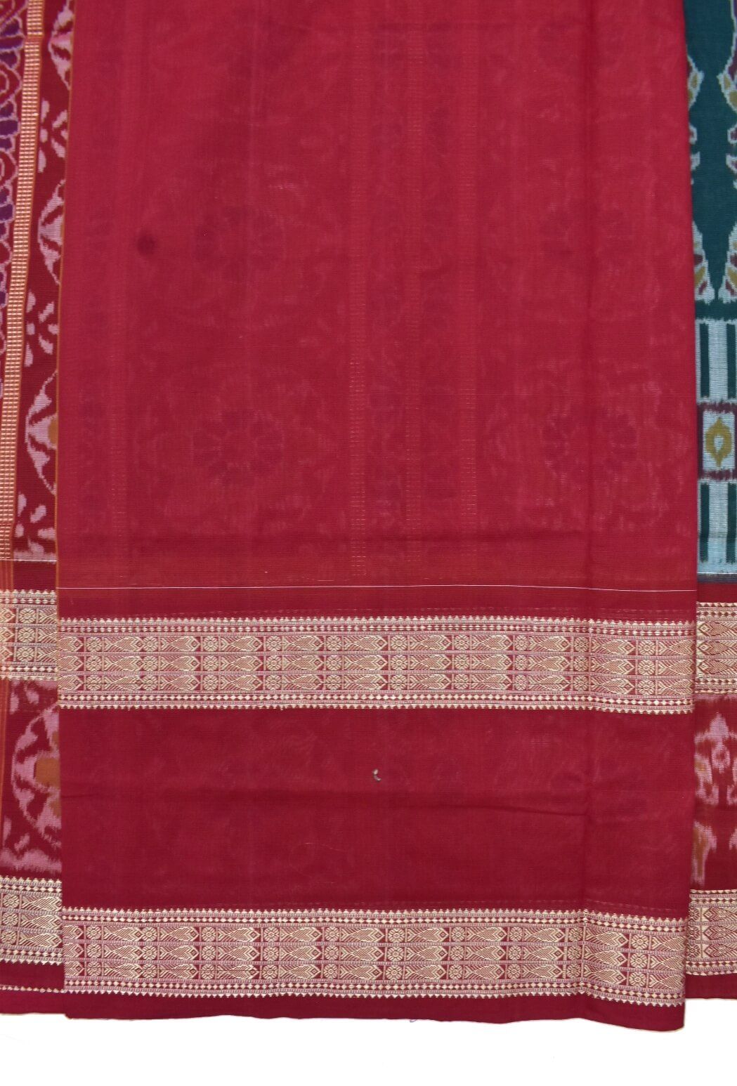 Green Colour nartaki Design Sambalpuri Handloom Bandha Cotton Saree - Image 5