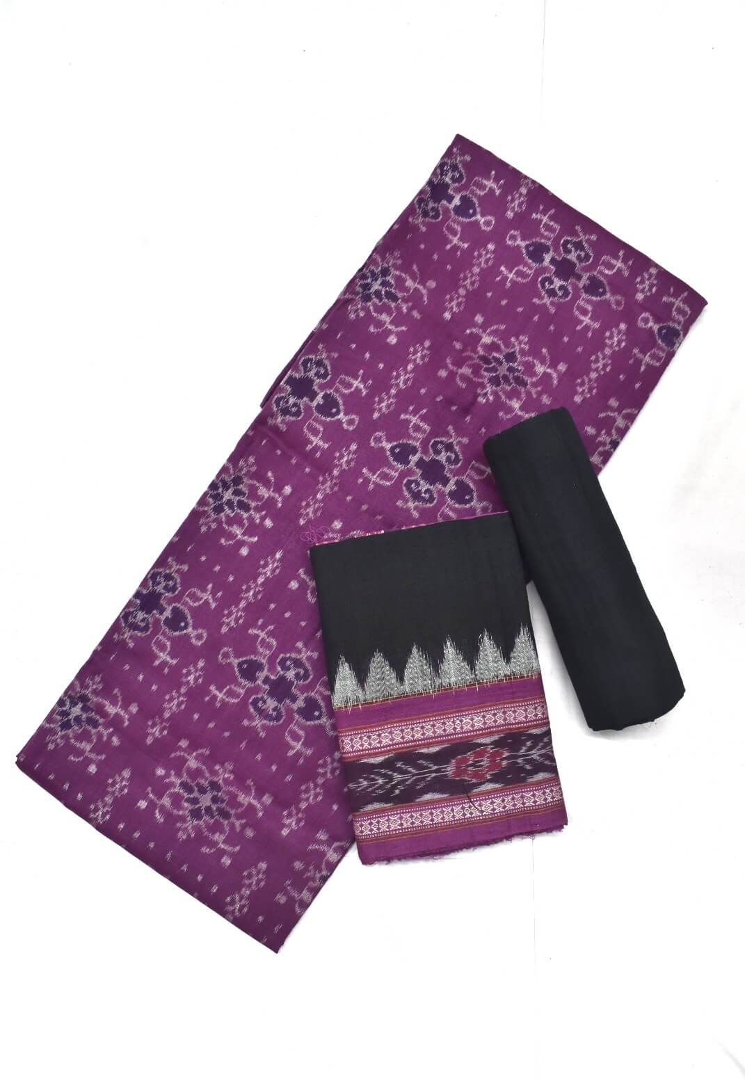 Rani Colour Sambalpuri Handloom Cotton Dress Material