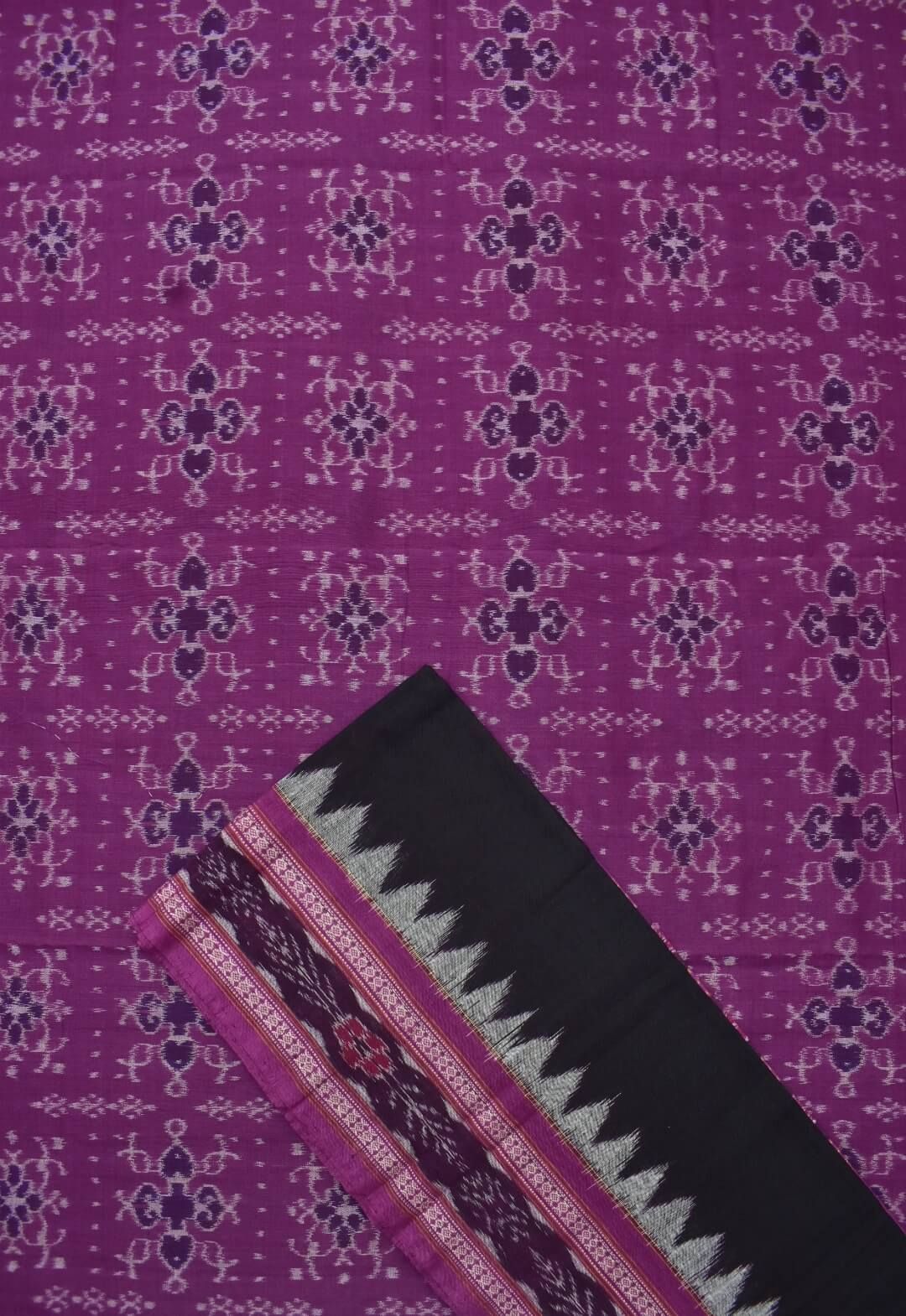 Rani Colour Sambalpuri Handloom Cotton Dress Material - Image 3