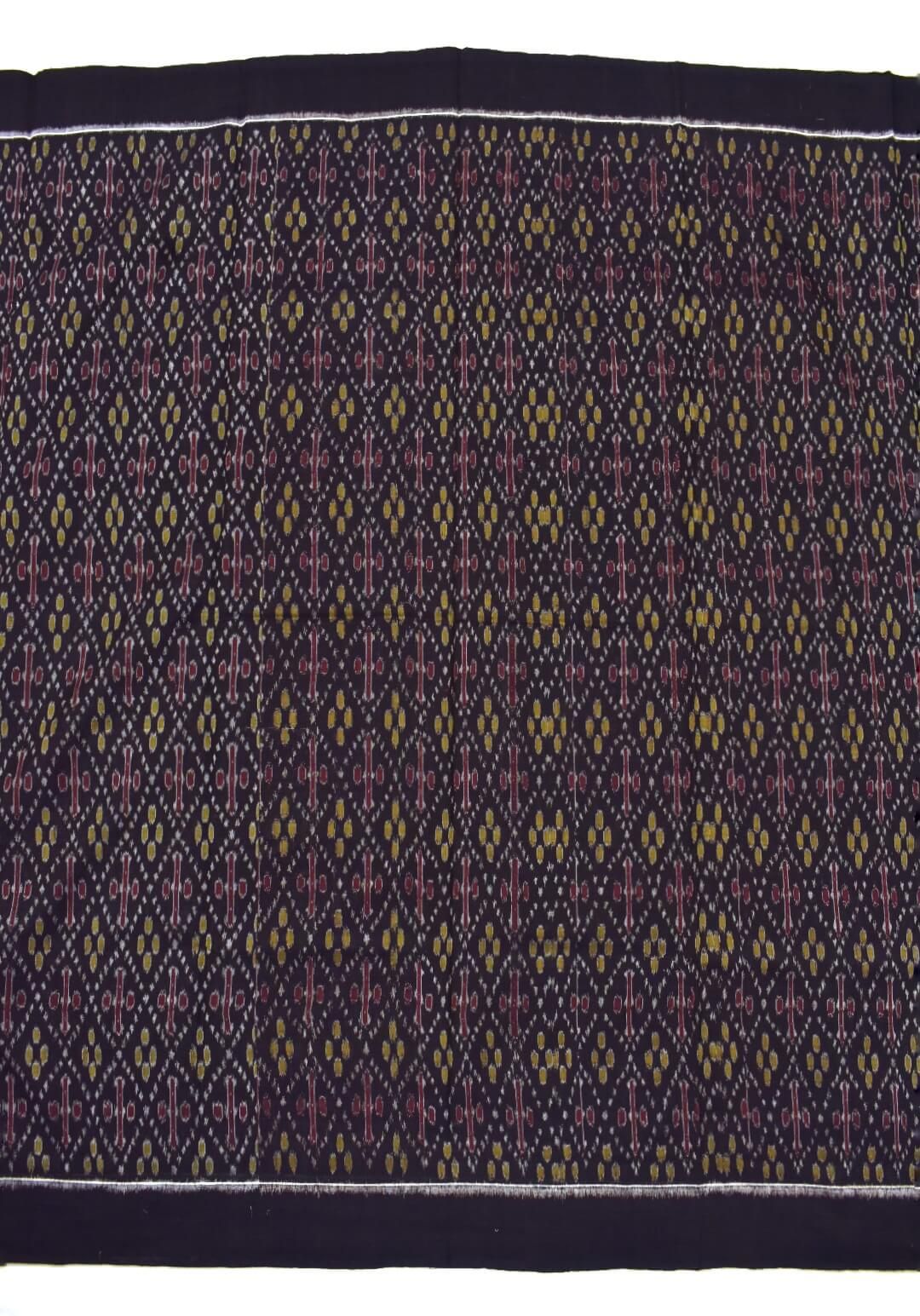Coffee Colour Sambalpuri Handloom Cotton Dress Material - Image 4