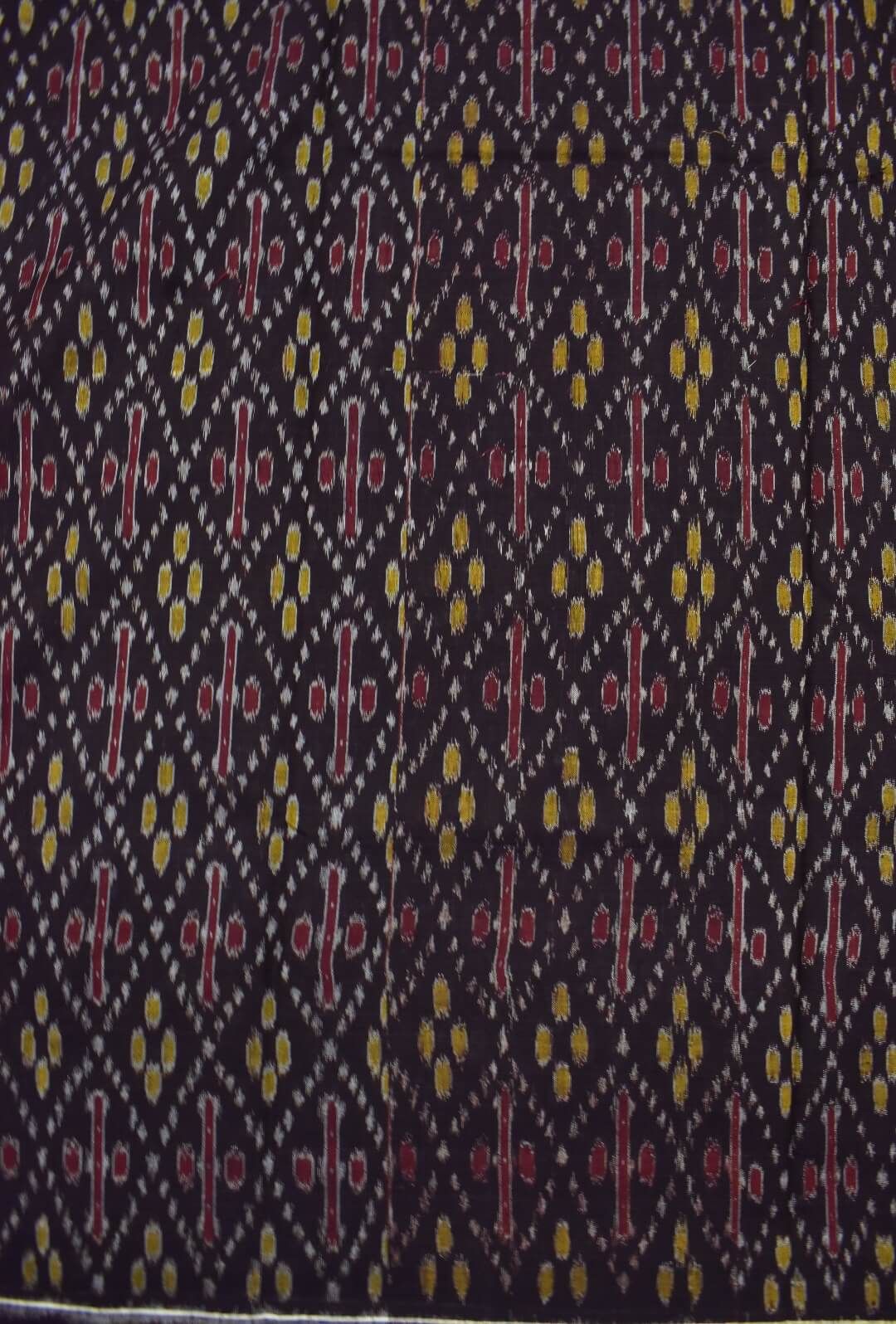 Coffee Colour Sambalpuri Handloom Cotton Dress Material - Image 5