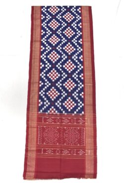 Blue-Red Pasapali Design Sambalpuri Handloom Cotton Stole