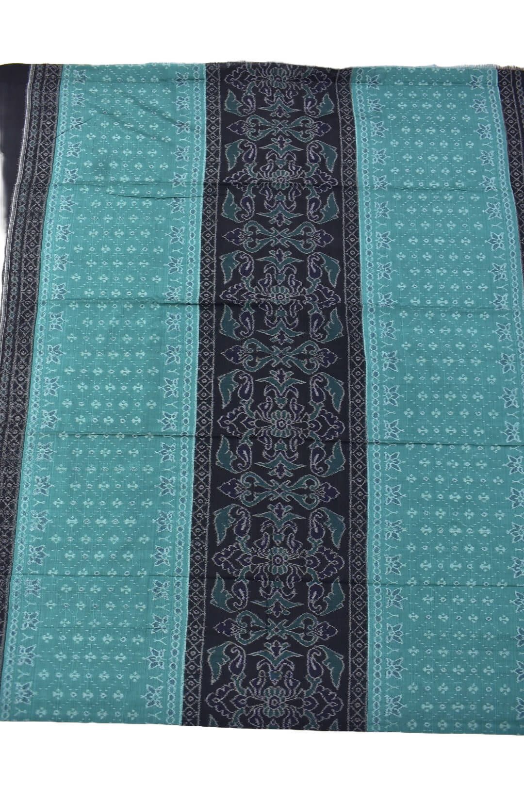 Rama green-Black combination Sambalpuri Handloom Cotton Dress Material - Image 4