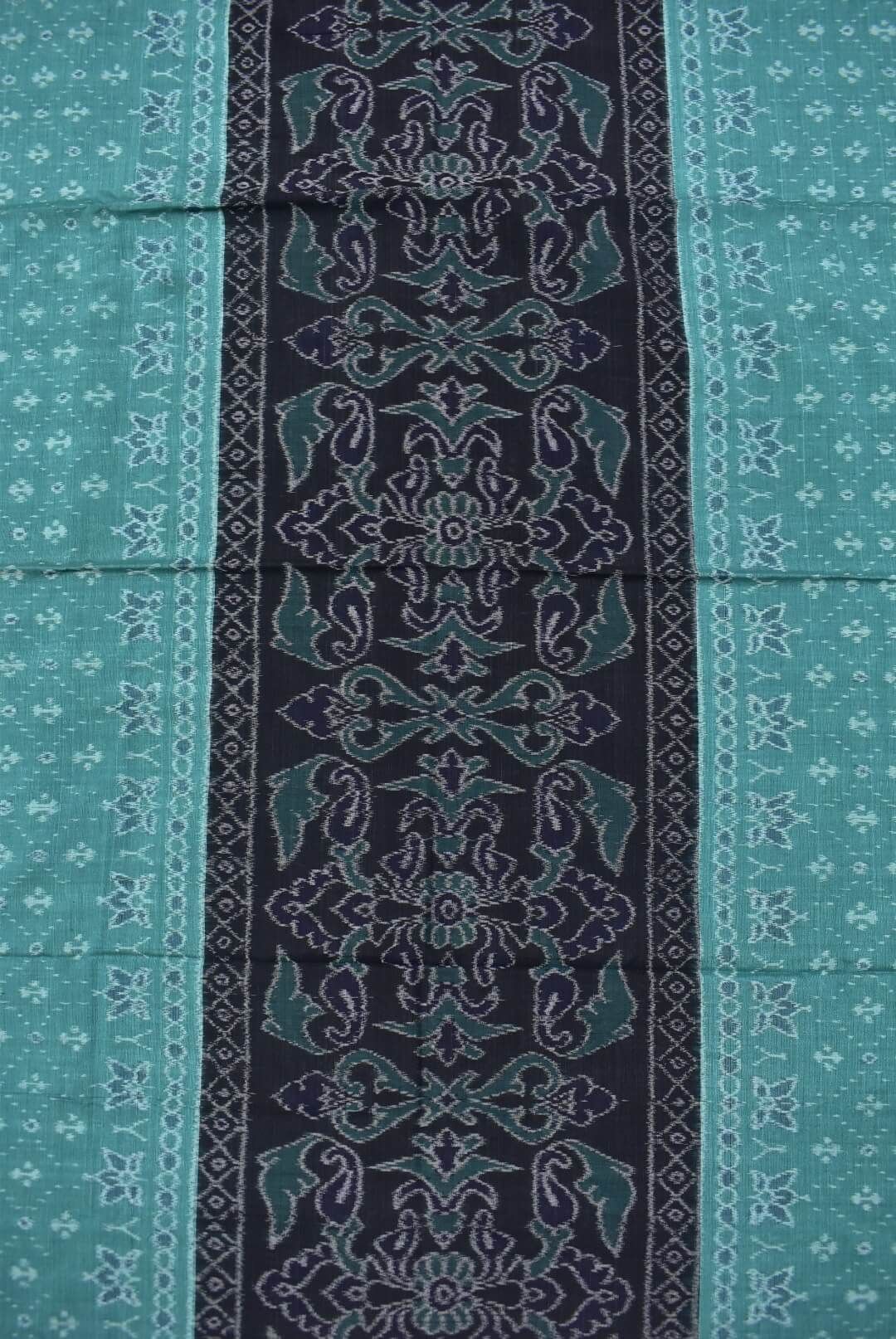 Rama green-Black combination Sambalpuri Handloom Cotton Dress Material - Image 5