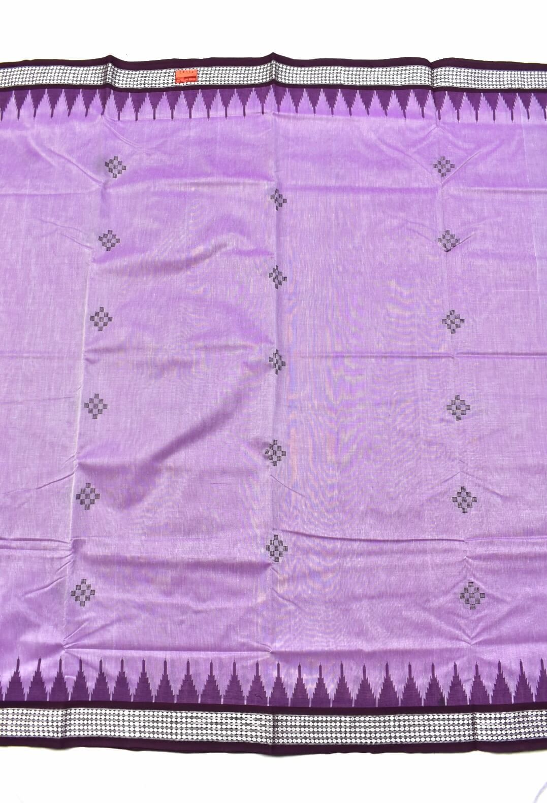 Lavender Colour Sambalpuri Handloom Bapta Cotton Saree