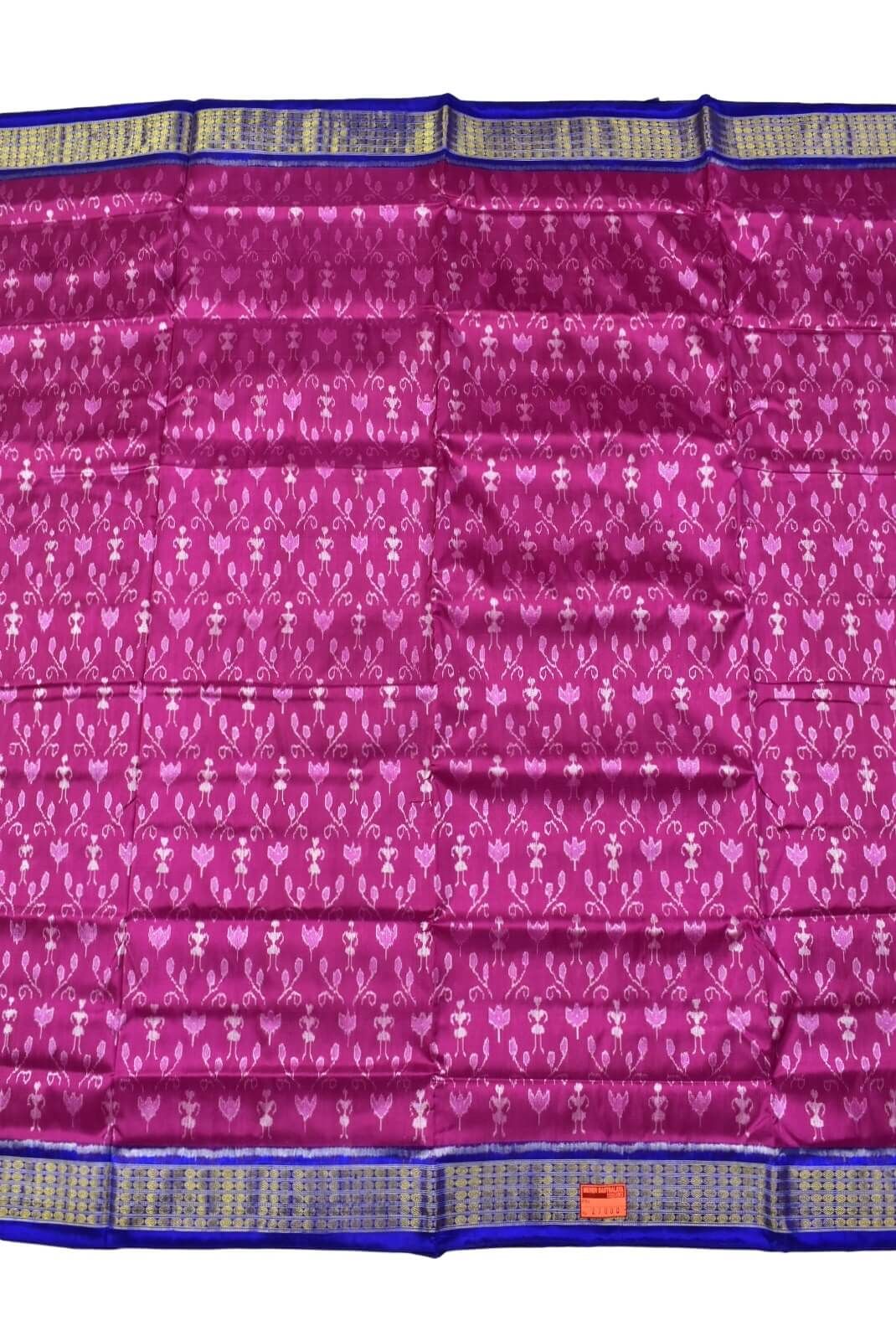 Pink Colour Tribal Design Sambalpuri Handloom Half Tissue Silk Saree